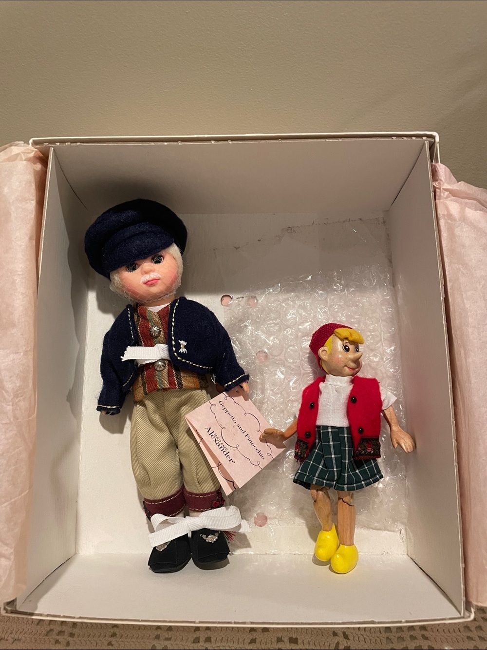 Madame Alexander collectible dolls - geppetto and Pinocchio